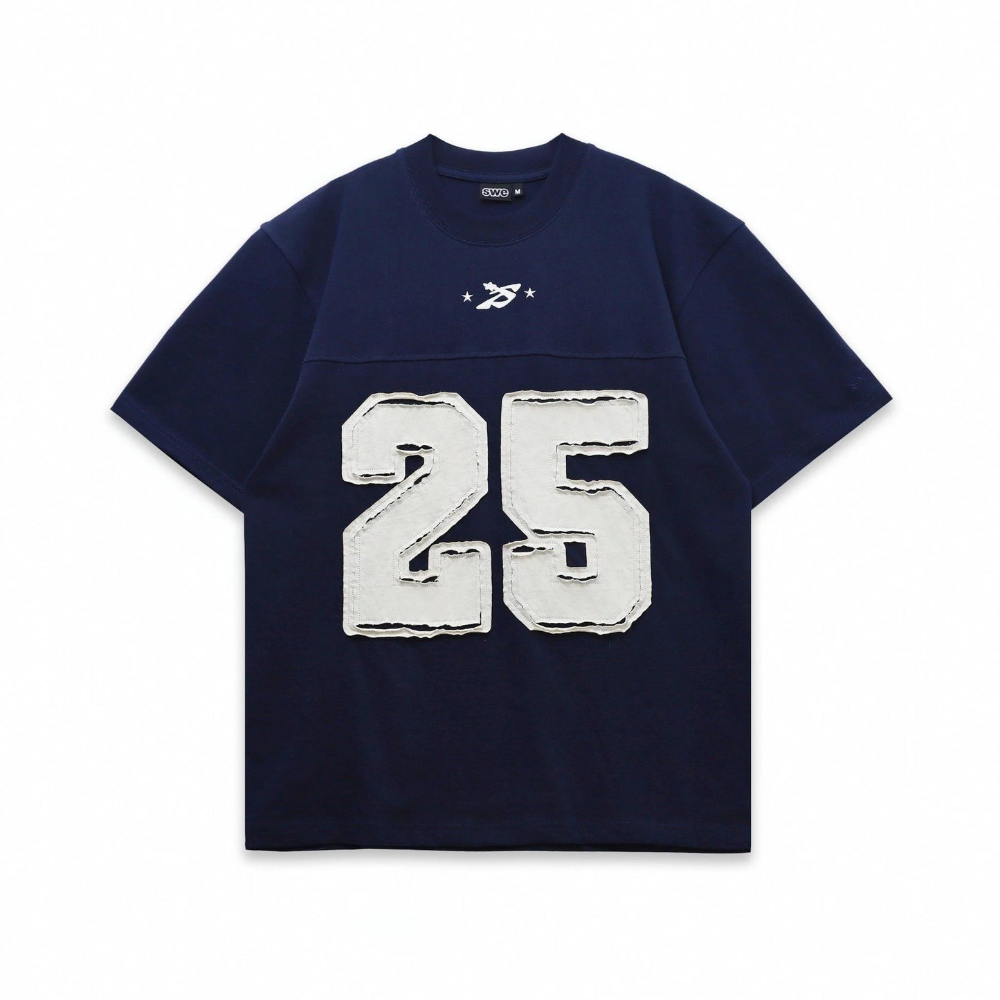 HOLLOW TEE - WHITE/NAVY