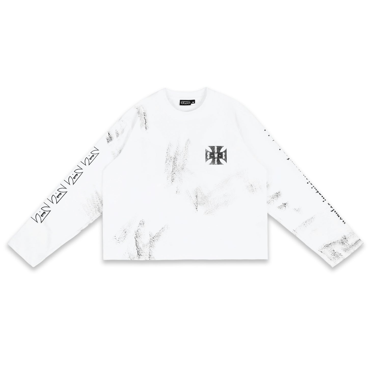 SWE CROSS L/S BOXY TEE - WHITE