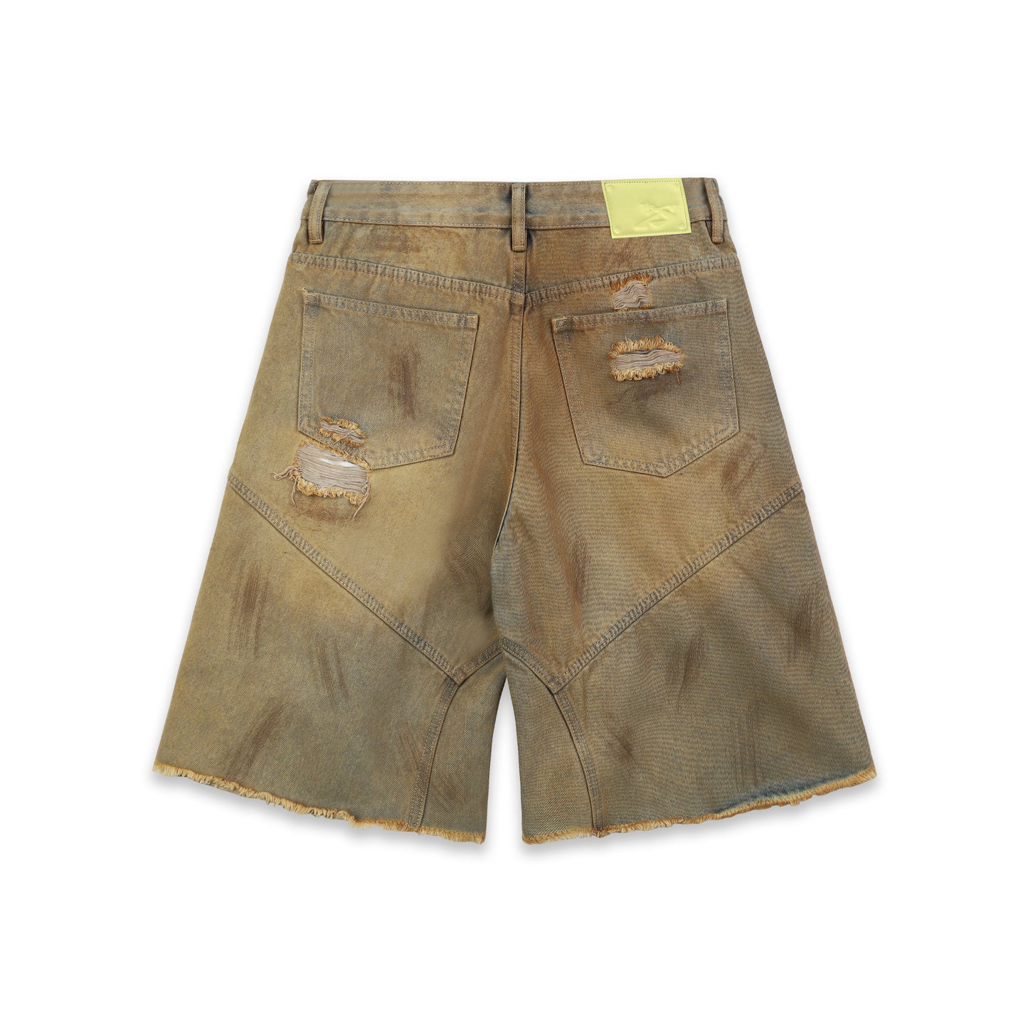 SWE INTERCUT DENIM SHORTS - DUSTED BROWN