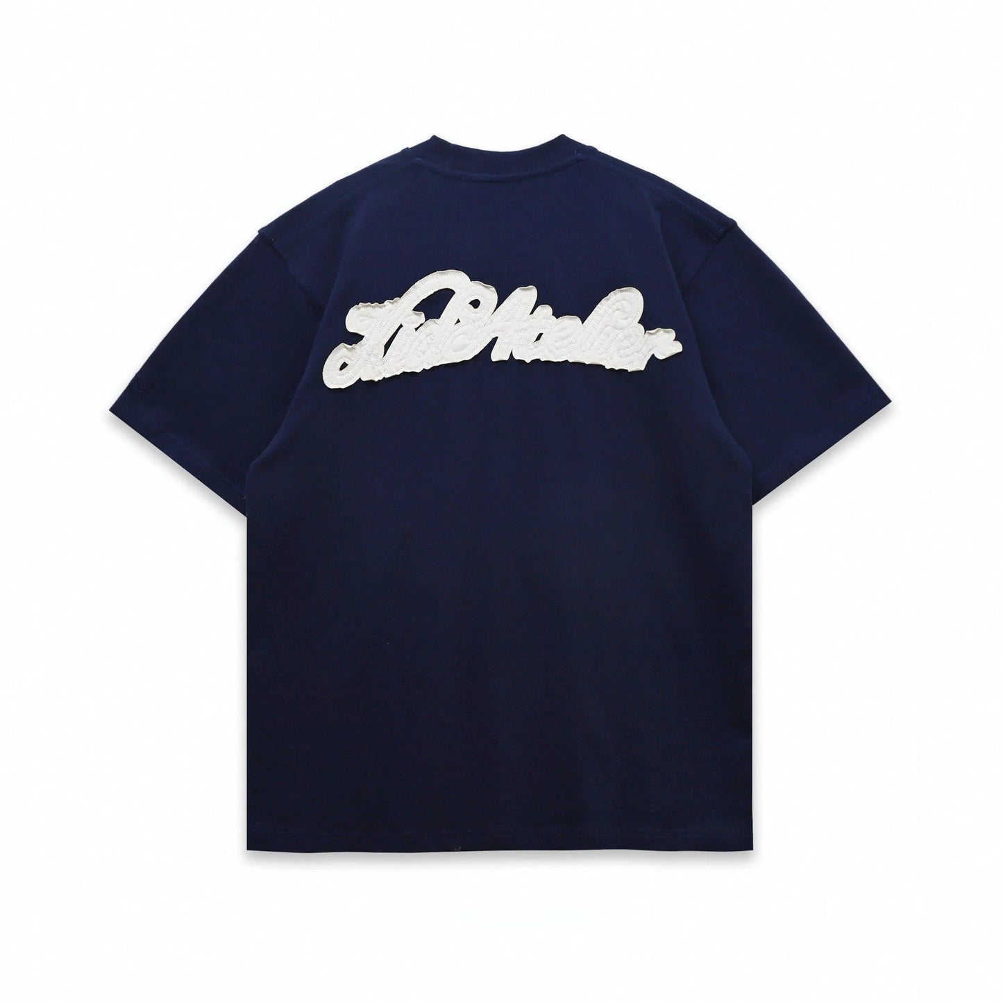 HOLLOW TEE - WHITE/NAVY