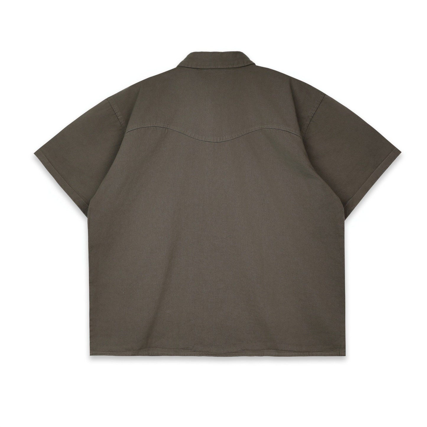 PIN BUTTON SHIRT - GRAY/BEIGE