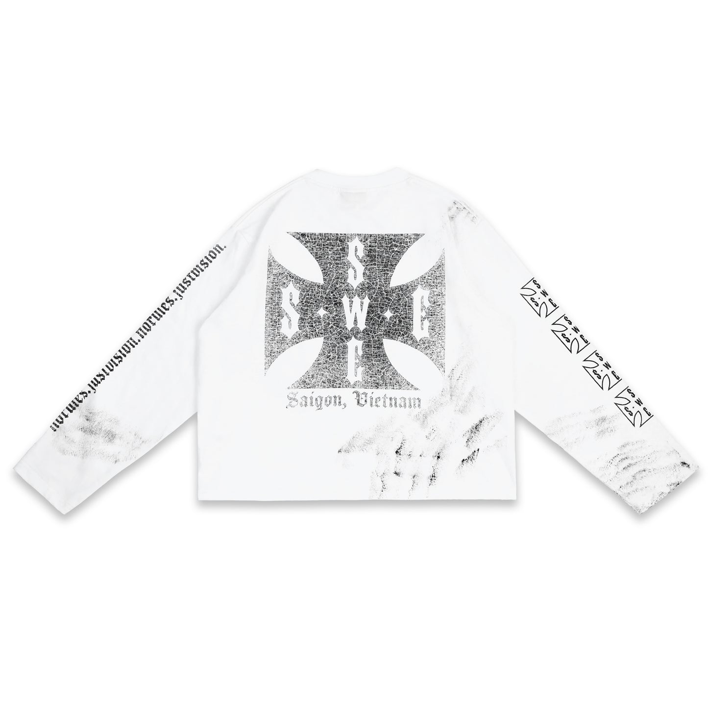SWE CROSS L/S BOXY TEE - WHITE