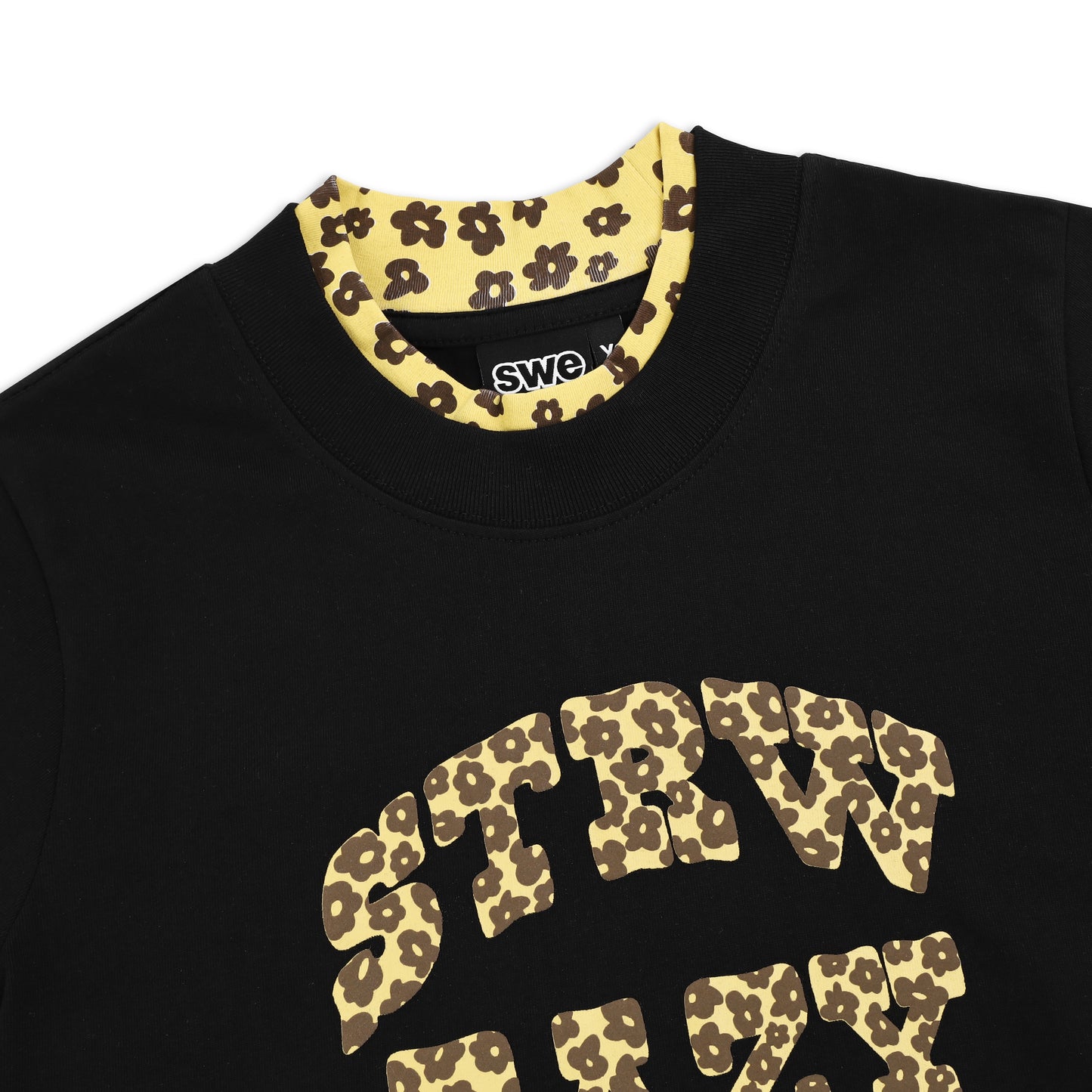 SWE BLOOM BABY TEE - WHITE/BLACK