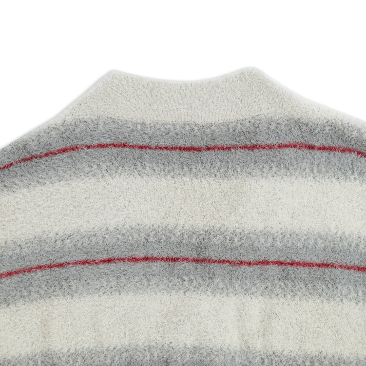 SWE MOHAIR CARDIGAN - STRIPED GRAY