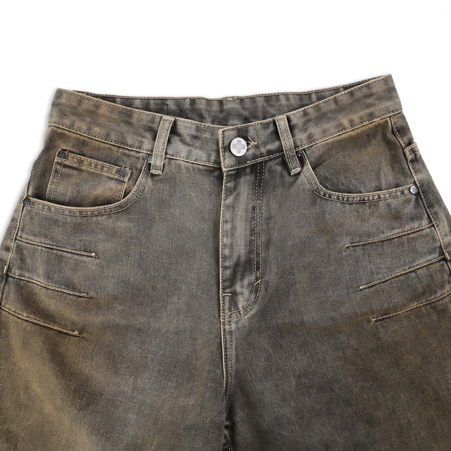 SWE ARC WIDE JEANS - MUD FADE