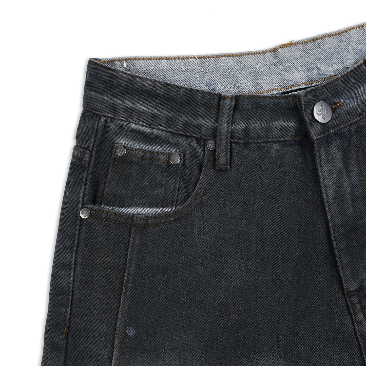 SWE PANEL FADE JEANS - ACID BLACK
