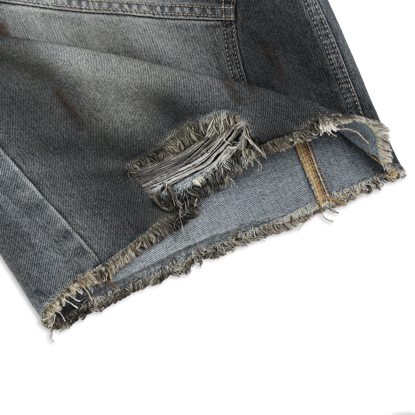 SWE INTERCUT DENIM SHORTS - WASHDED BLACK