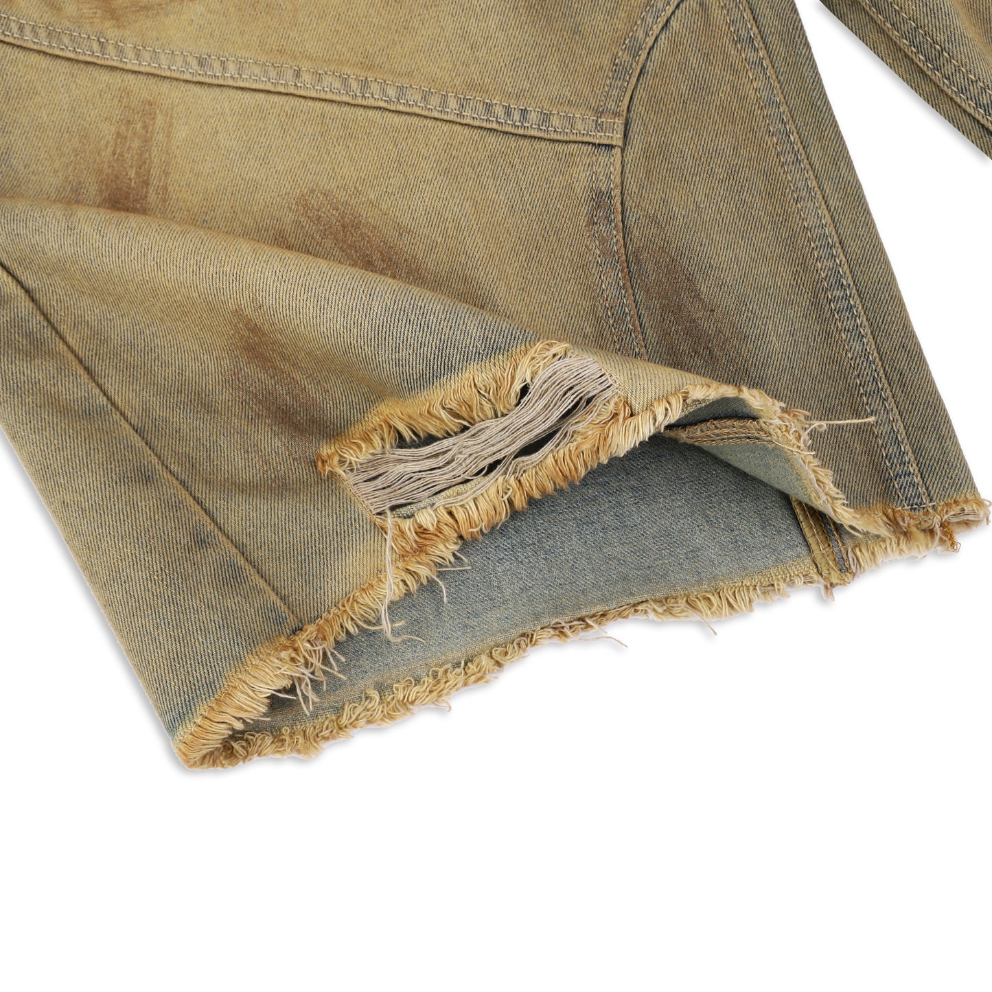 SWE INTERCUT DENIM SHORTS - DUSTED BROWN