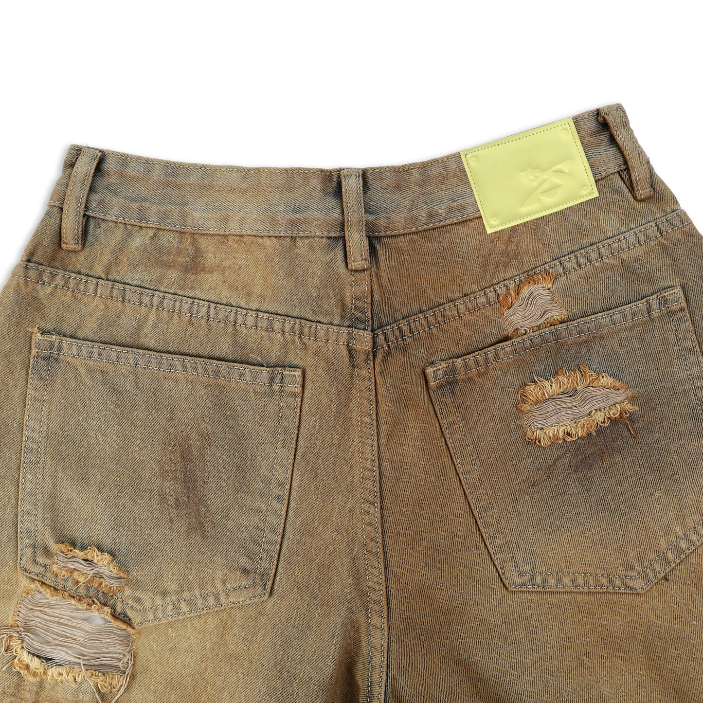 SWE INTERCUT DENIM SHORTS - DUSTED BROWN