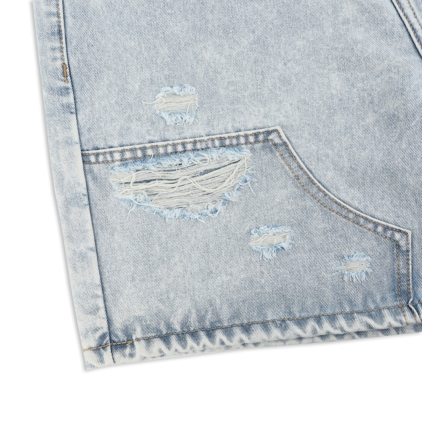 SWE KNEECRAFT DENIM SHORTS - LIGHT BLUE