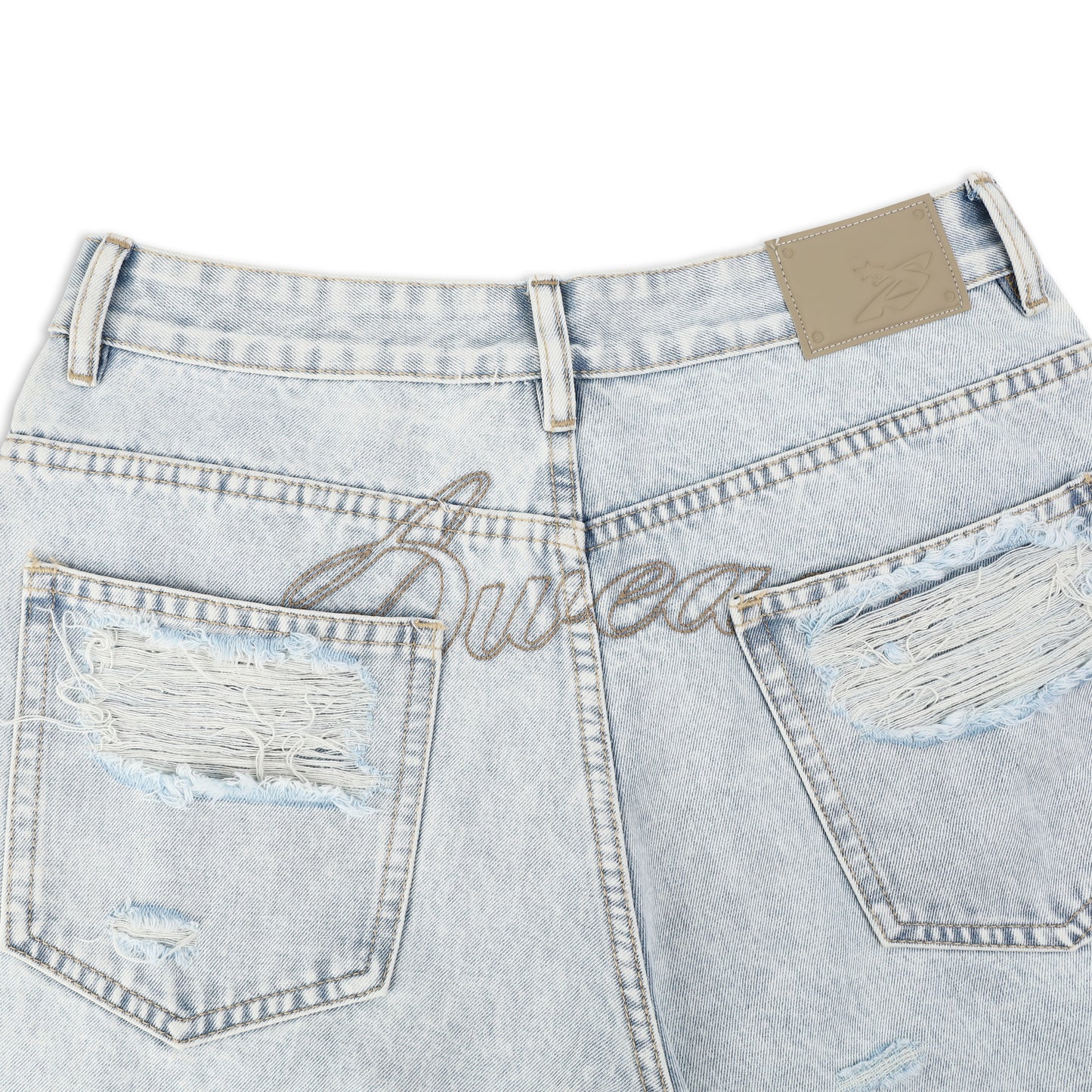 SWE KNEECRAFT DENIM SHORTS - LIGHT BLUE