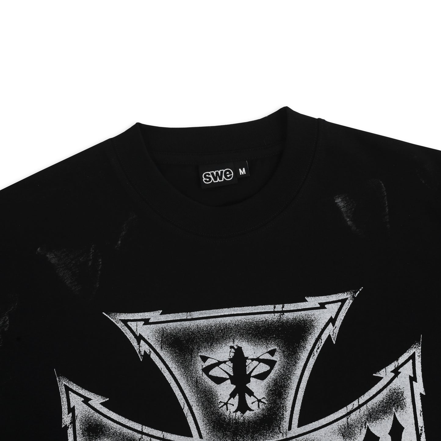 SWE CROSS BOXY TEE - BLACK