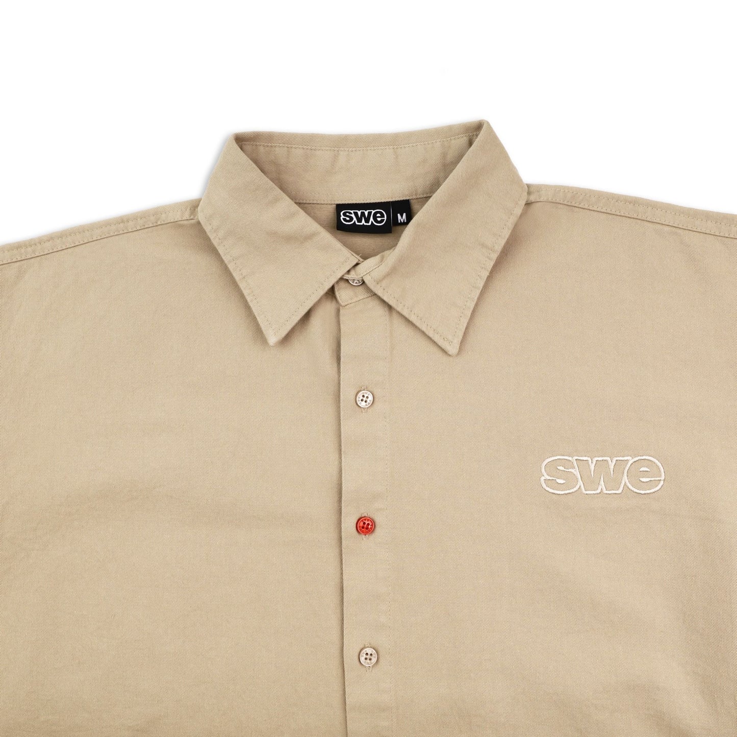 PIN BUTTON SHIRT - GRAY/BEIGE