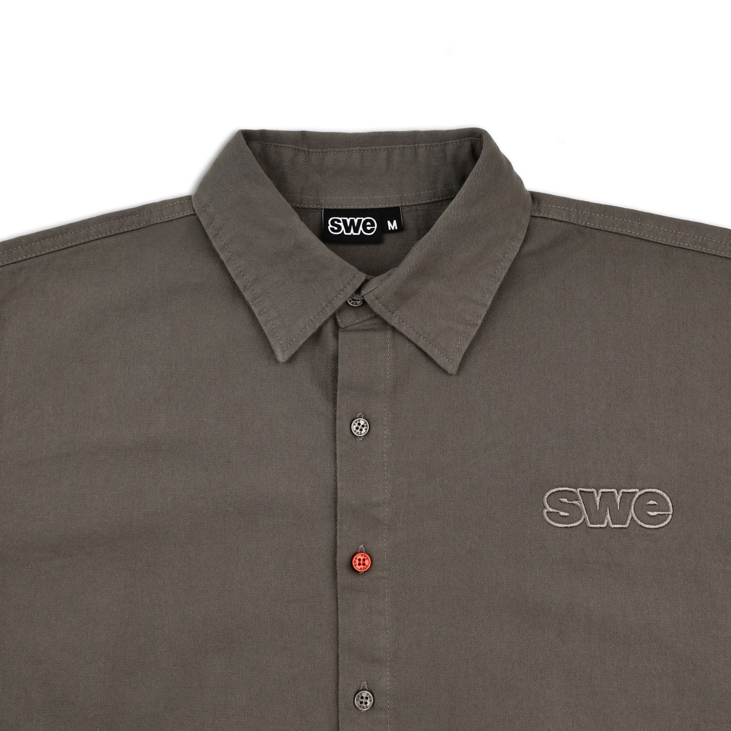 PIN BUTTON SHIRT - GRAY/BEIGE
