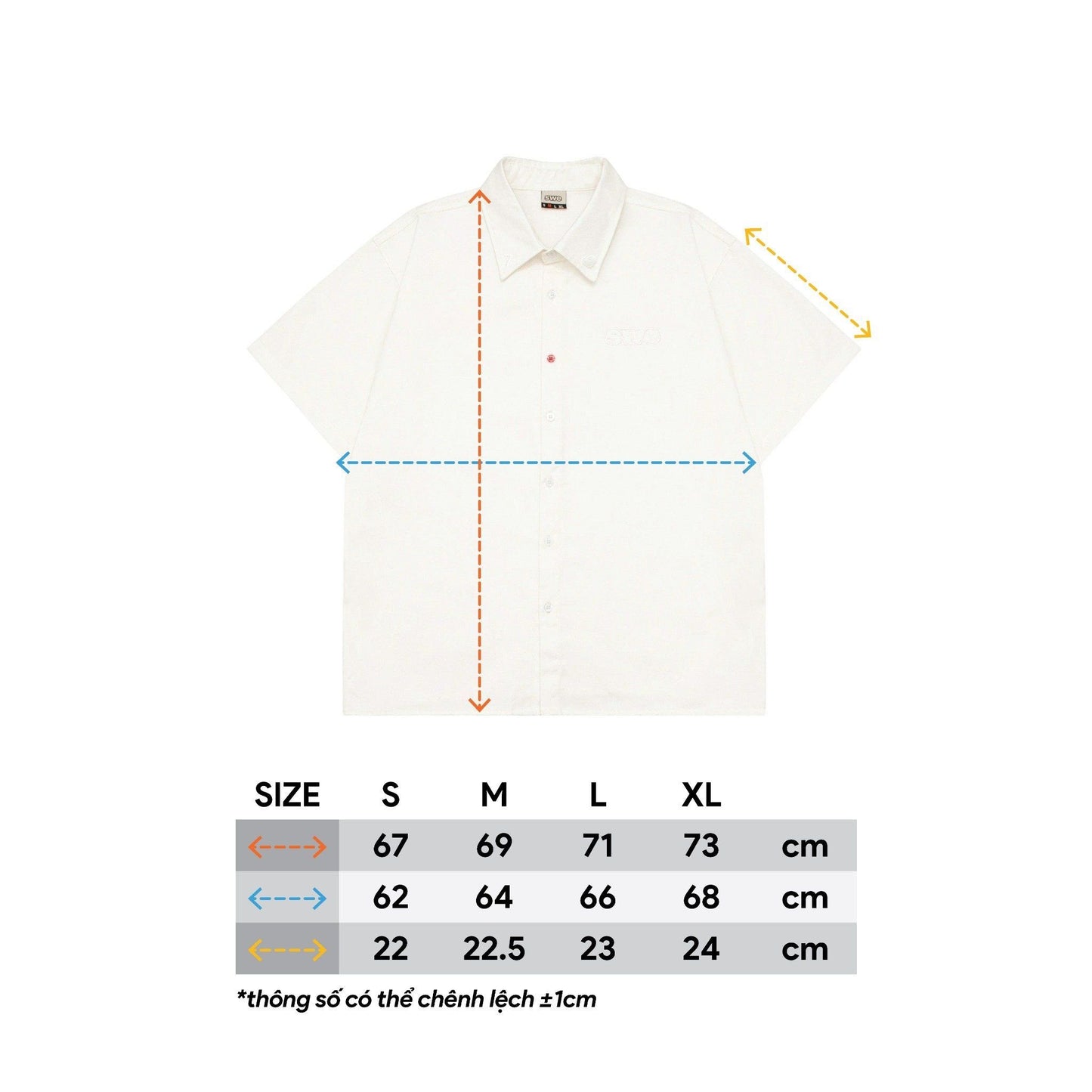 RED BUTTON SHIRT - BLACK/OFF WHITE