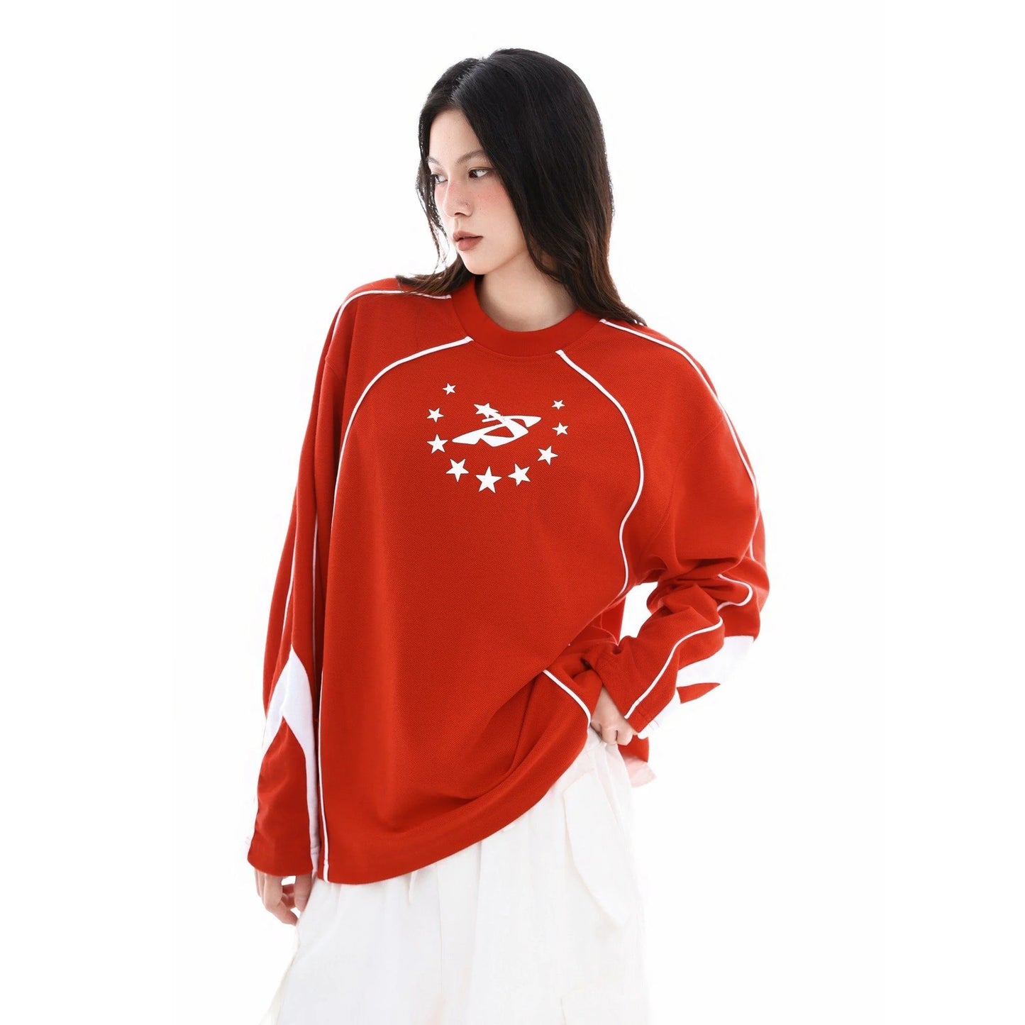 ORBIT LS TEE - RED/BLACK
