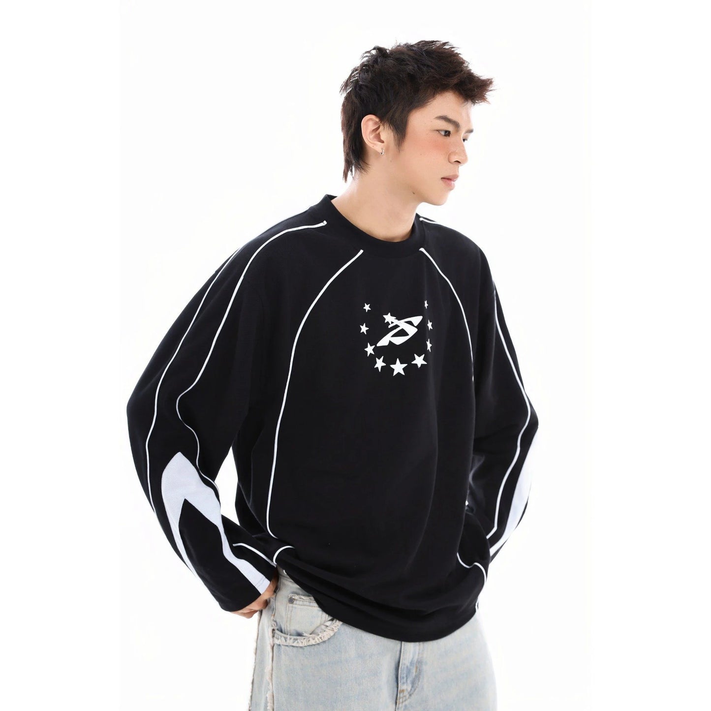 ORBIT LS TEE - RED/BLACK