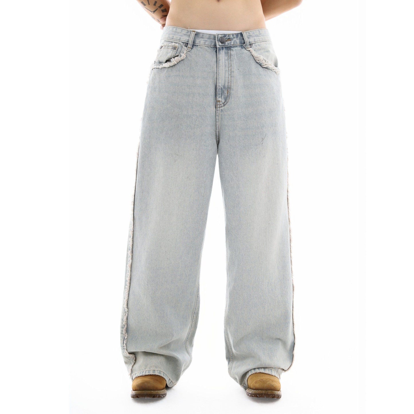 EDGE WASHED JEANS - BLACK/LIGHT BLUE/BLUE