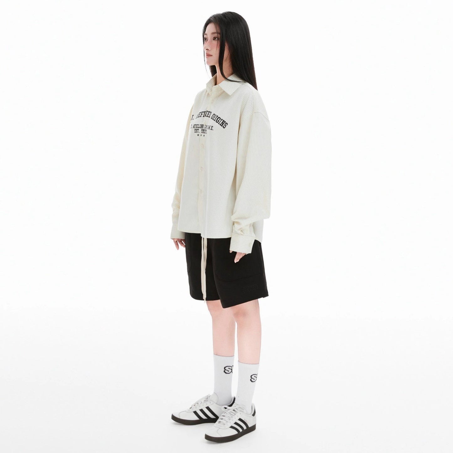 PROJECT L/S SHIRT - WHITE/BEIGE