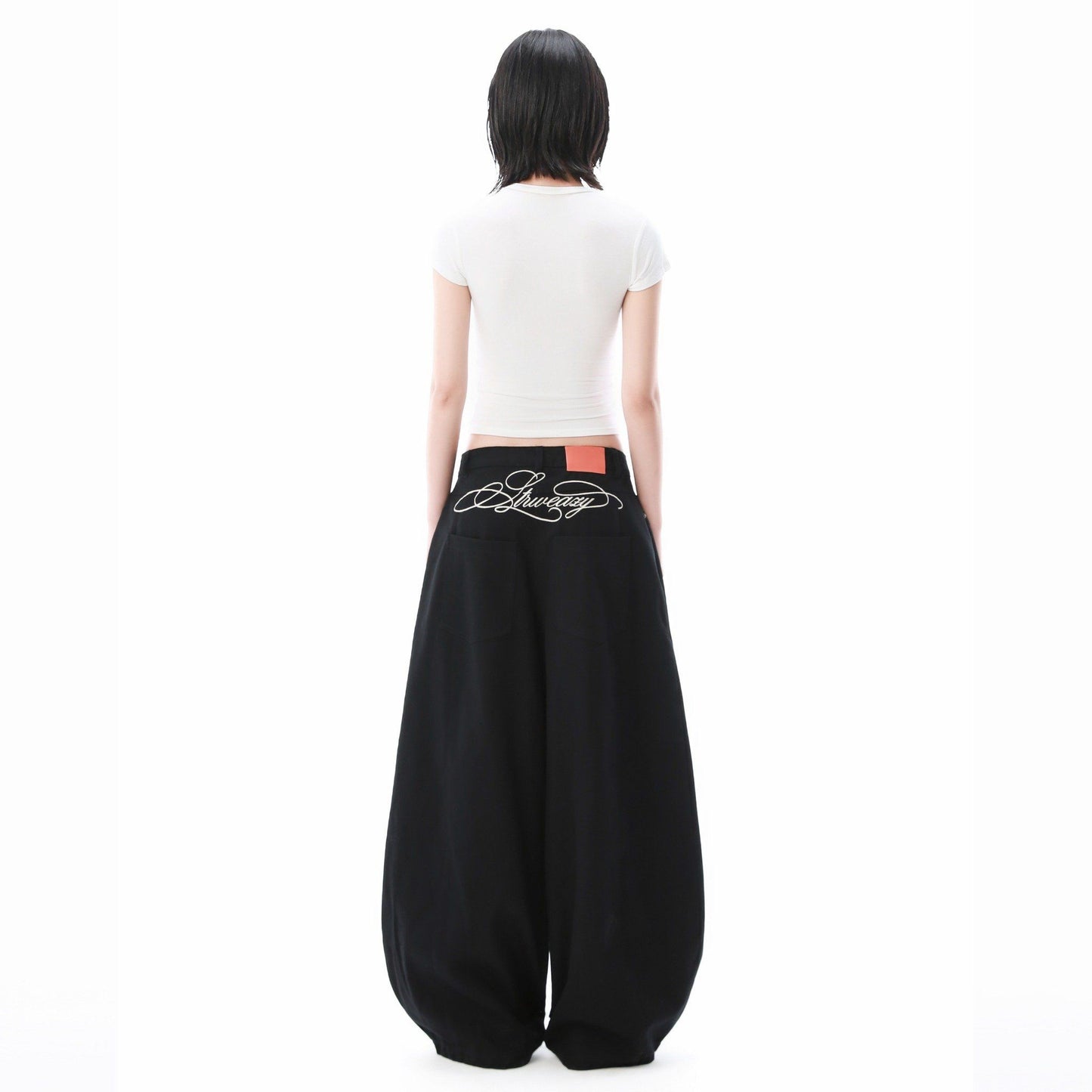 SWE BARREL KHAKI PANTS - BLACK
