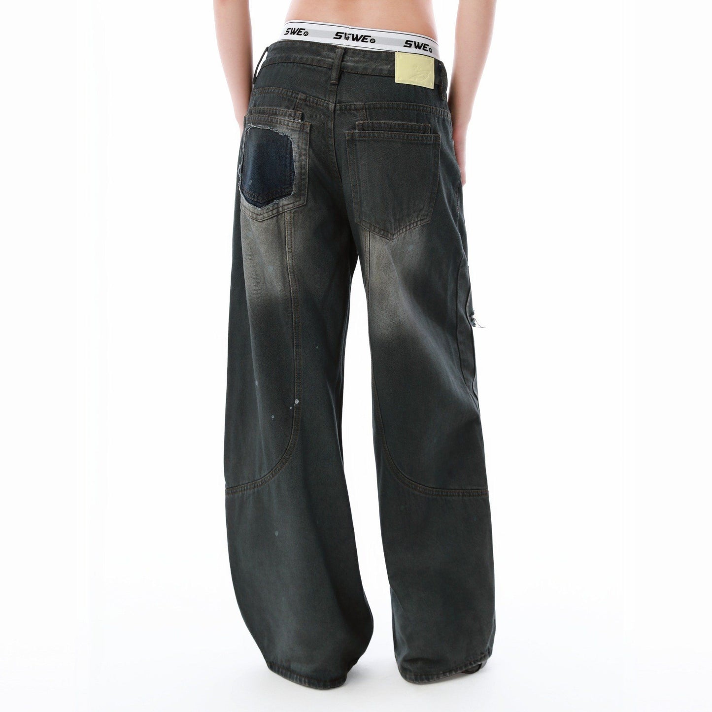 SWE PANEL FADE JEANS - ACID BLACK