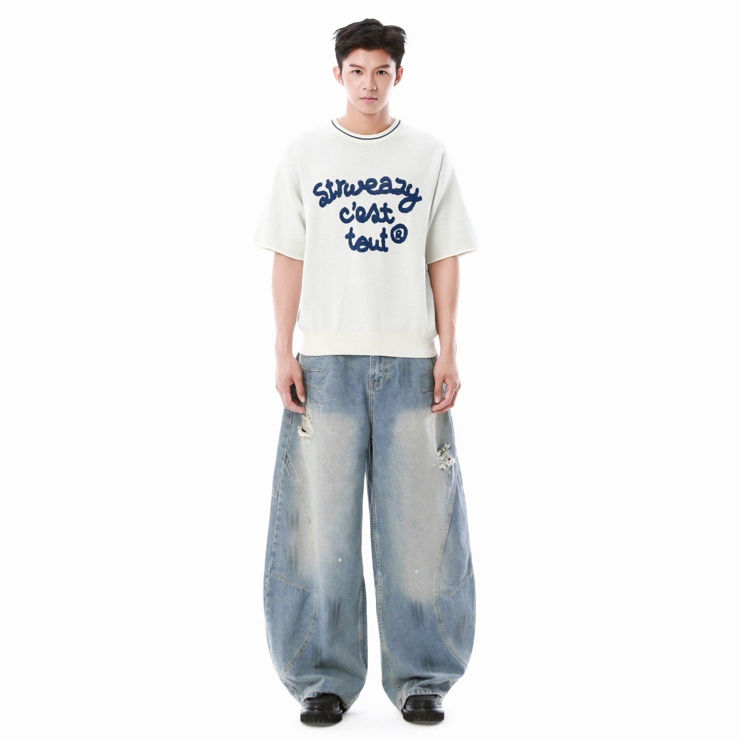 SWE C'EST TOUT KNIT TEE - OFF WHITE