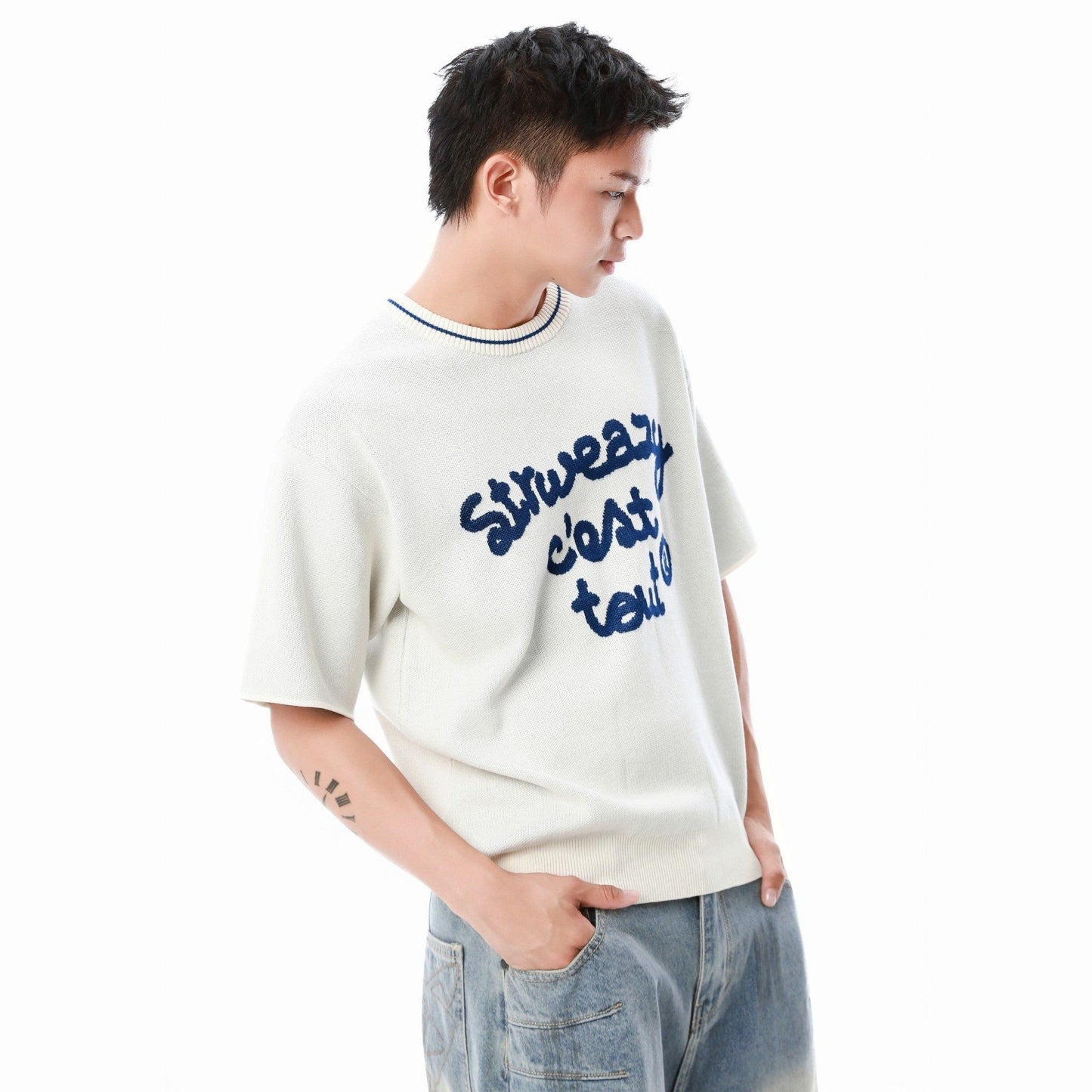 SWE C'EST TOUT KNIT TEE - OFF WHITE