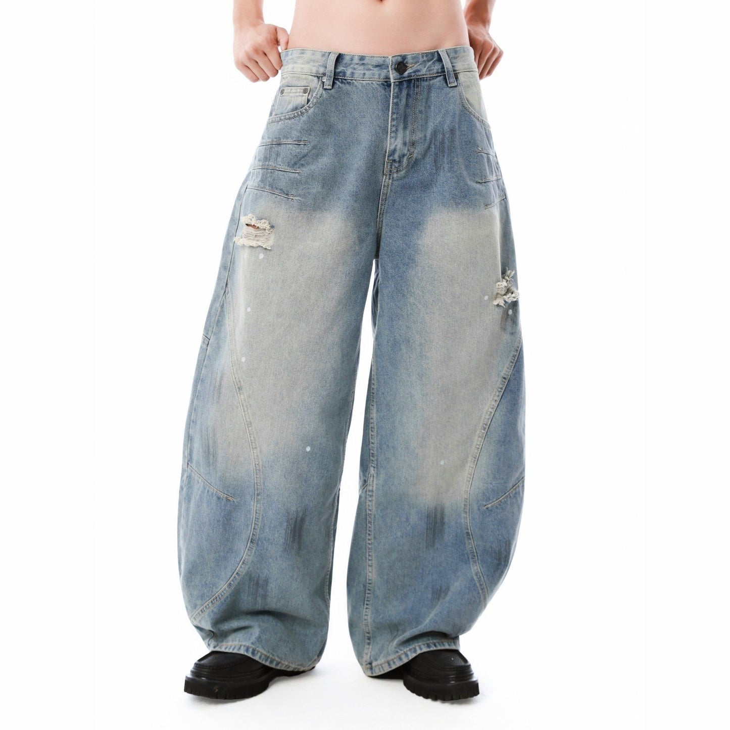 SWE ARC WIDE JEANS - WASHED BLUE