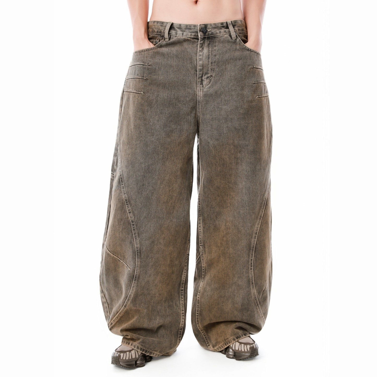 SWE ARC WIDE JEANS - MUD FADE