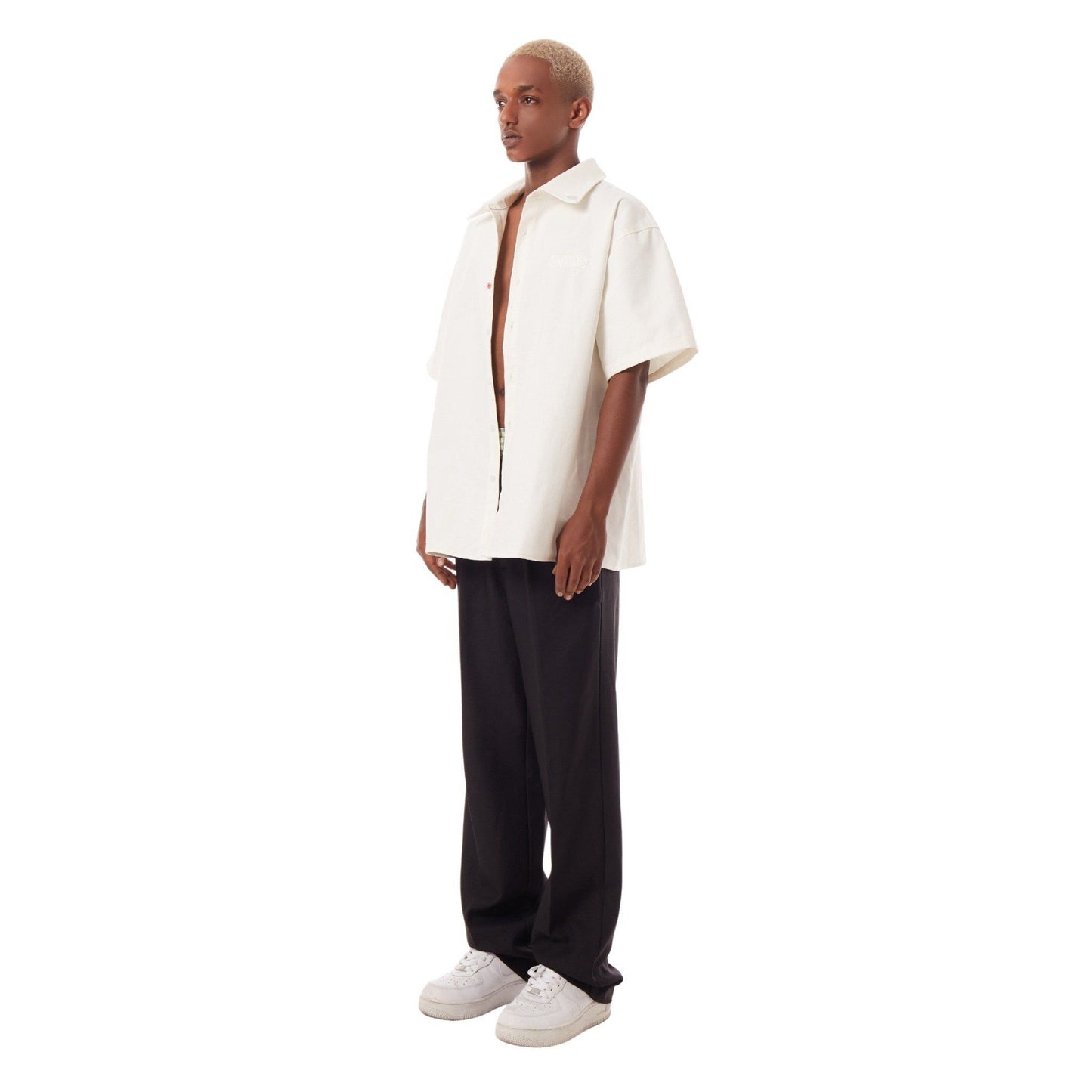 RED BUTTON SHIRT - BLACK/OFF WHITE