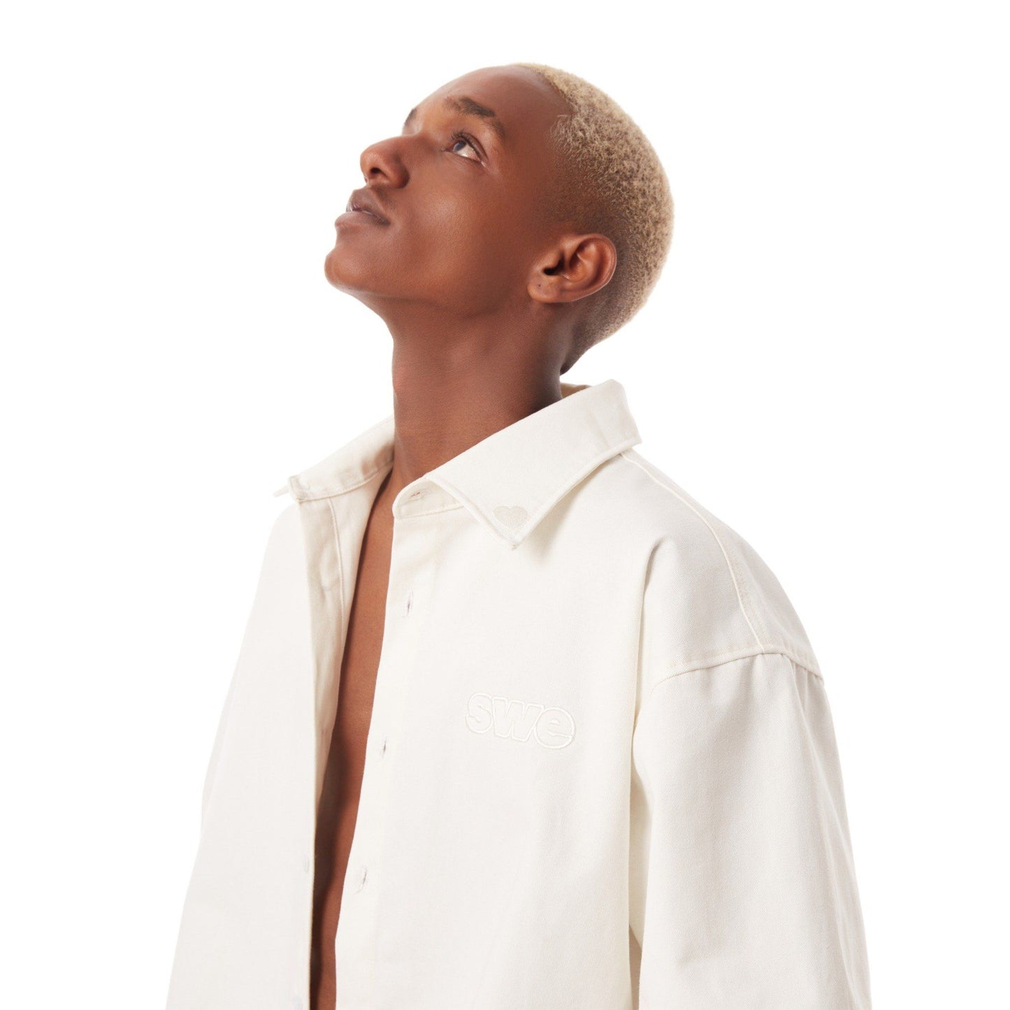 RED BUTTON SHIRT - BLACK/OFF WHITE
