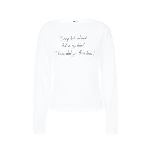 SWE HEADSHOT LS TEE - WHITE