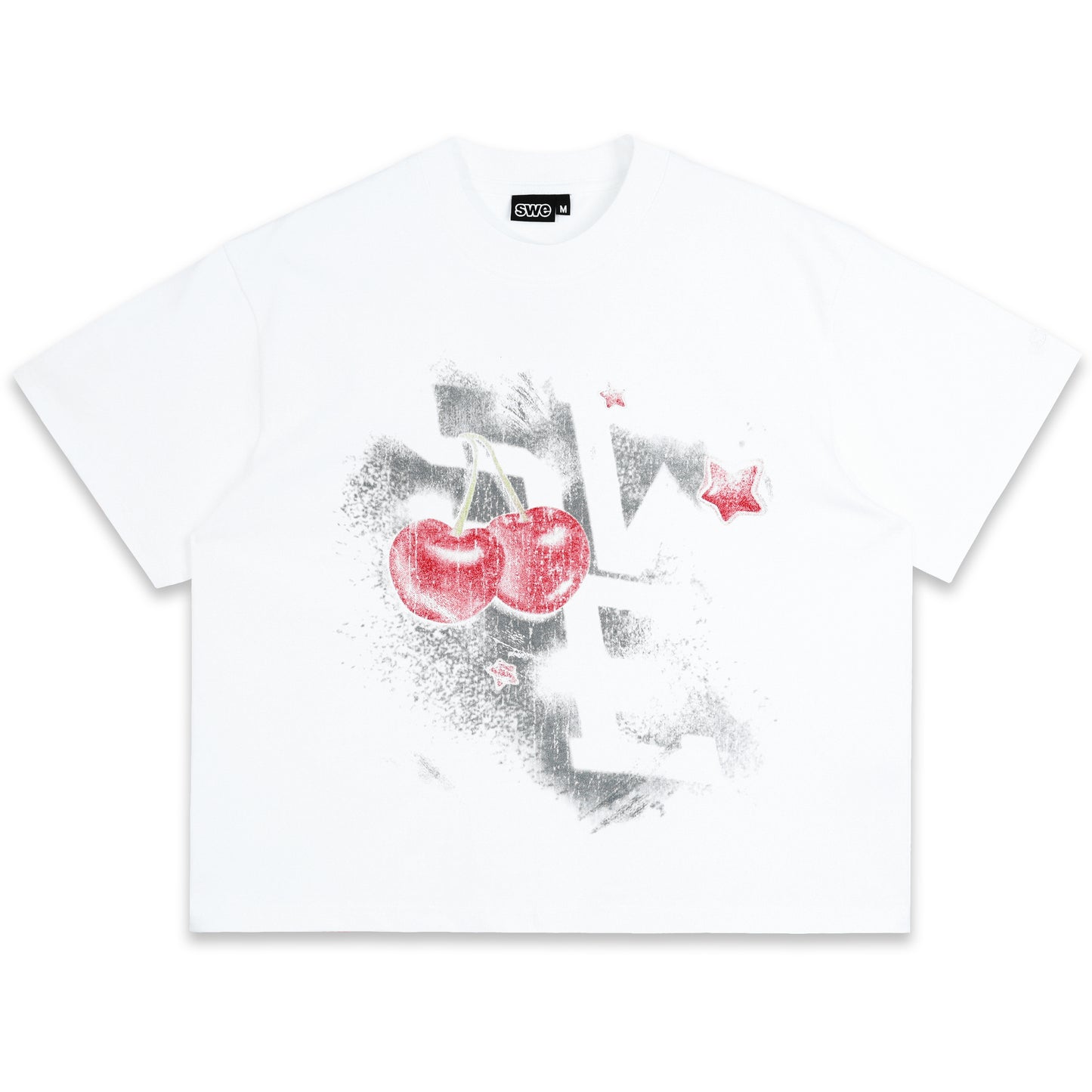 SWE CHERRY BOXY TEE - WHITE