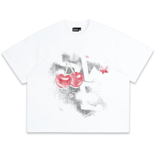 SWE CHERRY BOXY TEE - WHITE