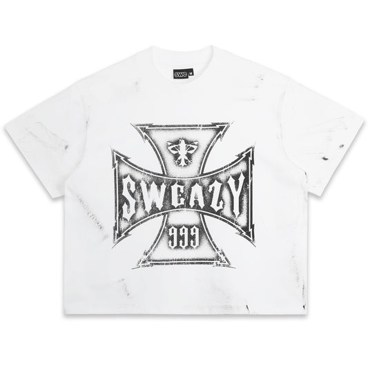 SWE CROSS BOXY TEE - WHITE