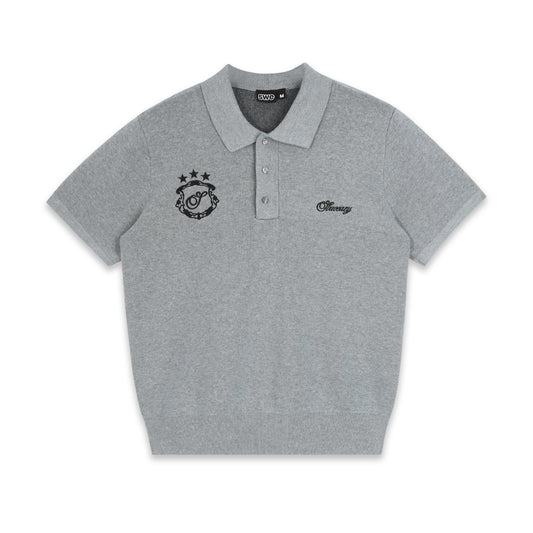 SWE KNIT POLO - GRAY