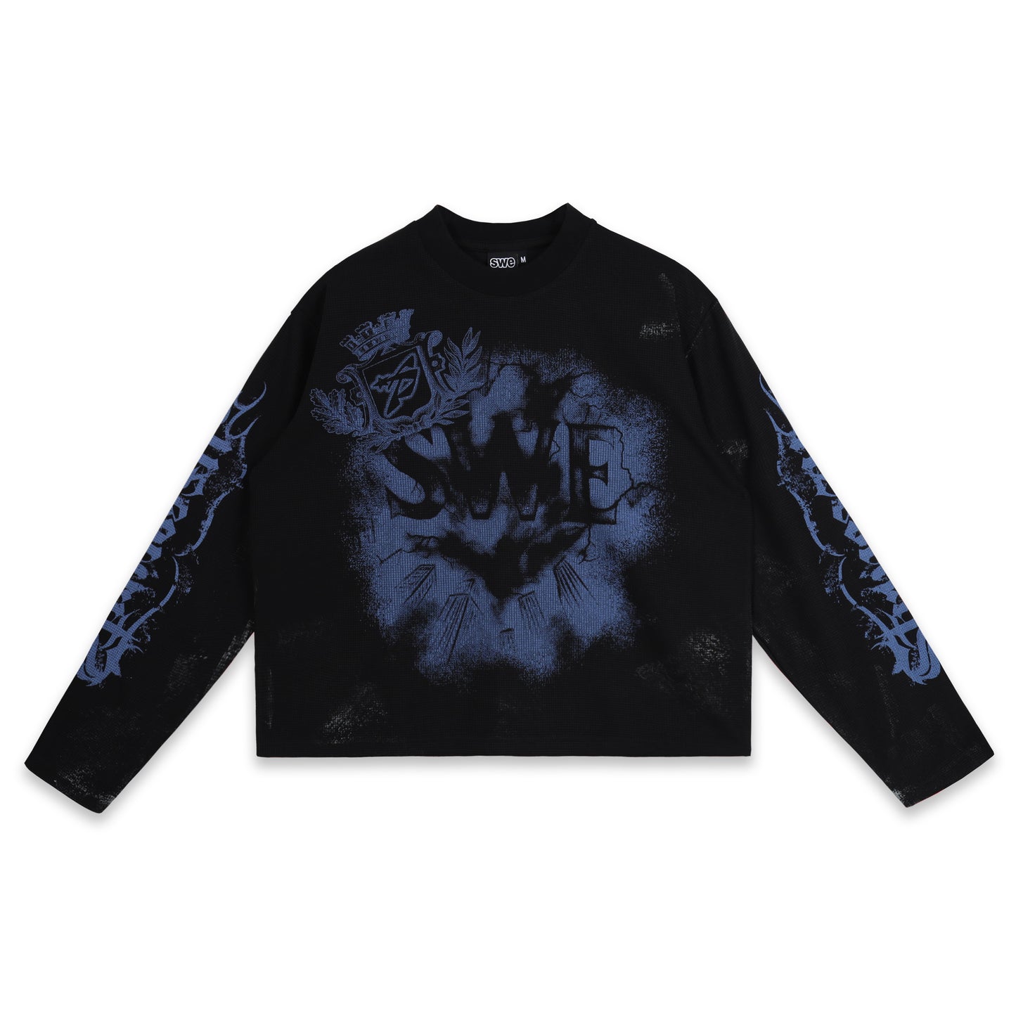 SWE ROYAL WAFFLE L/S TEE - BLACK