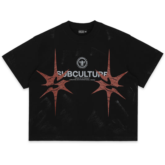 SWE SPIKE BOXY TEE - BLACK