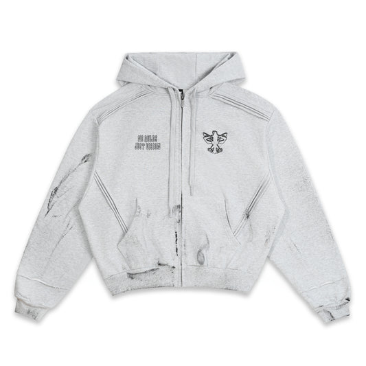 SWE CROSS ZIP HOODIE - GRAY