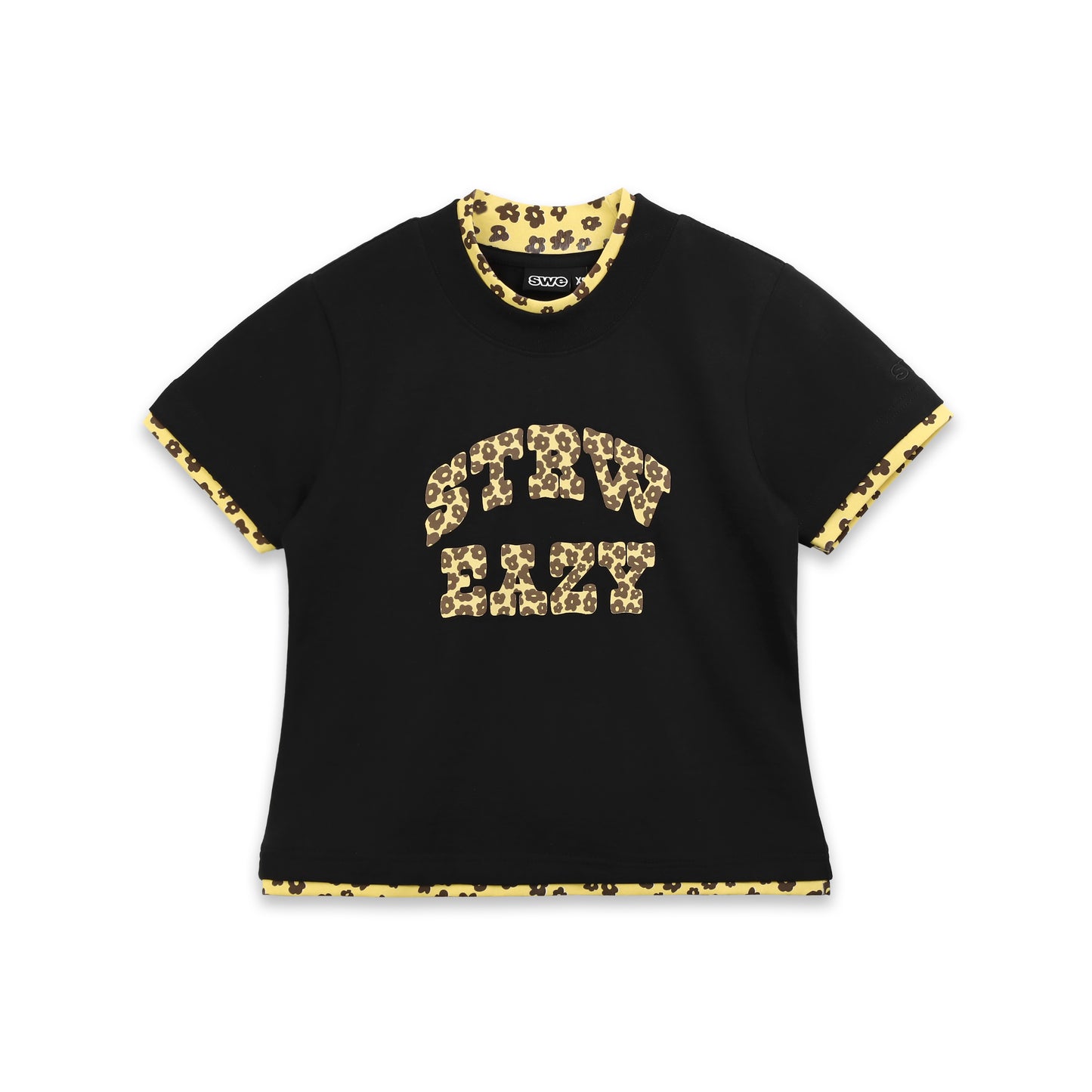 SWE BLOOM BABY TEE - WHITE/BLACK