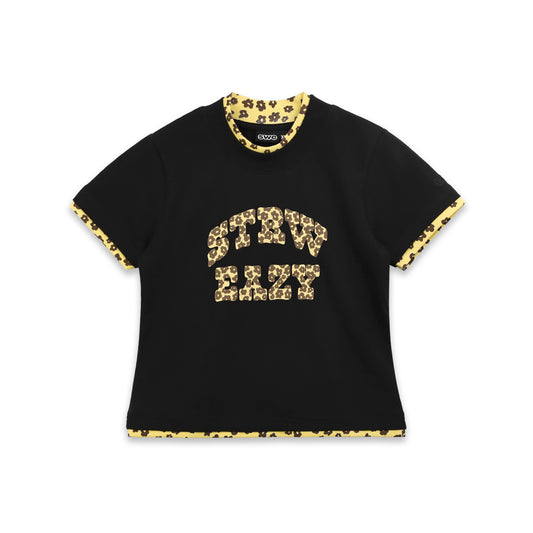 SWE BLOOM BABY TEE - WHITE/BLACK