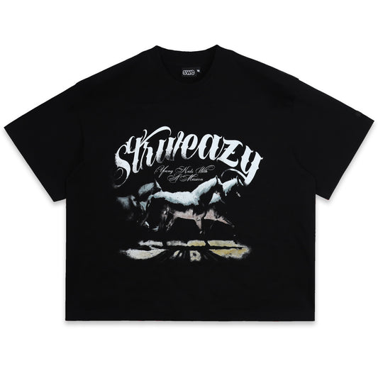 SWE STAMPEDE BOXY TEE - BLACK