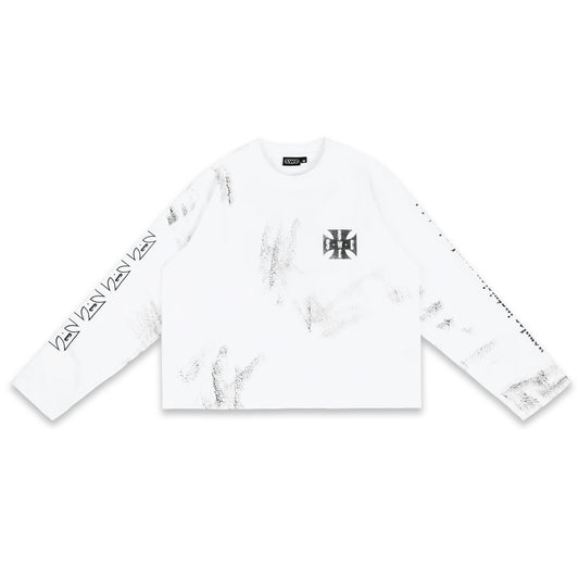 SWE CROSS L/S BOXY TEE - WHITE