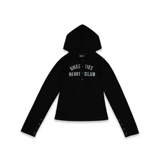 SWE ETIE BUTTON L/S TEE - BLACK