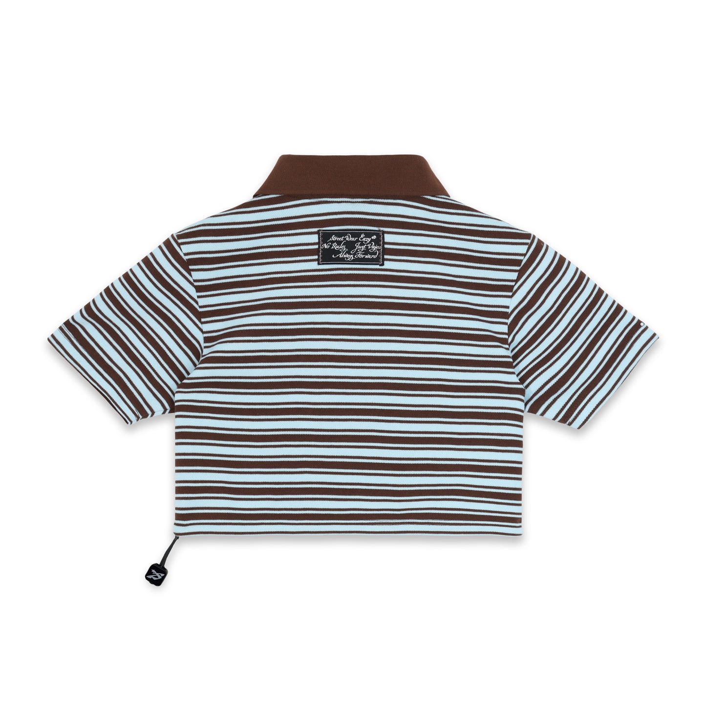 SWE STRIPE CROP POLO - BLUE