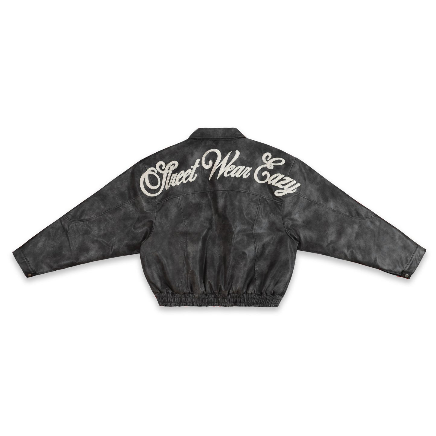 SWE STONEWASHED LEATHER JACKET - BLACK