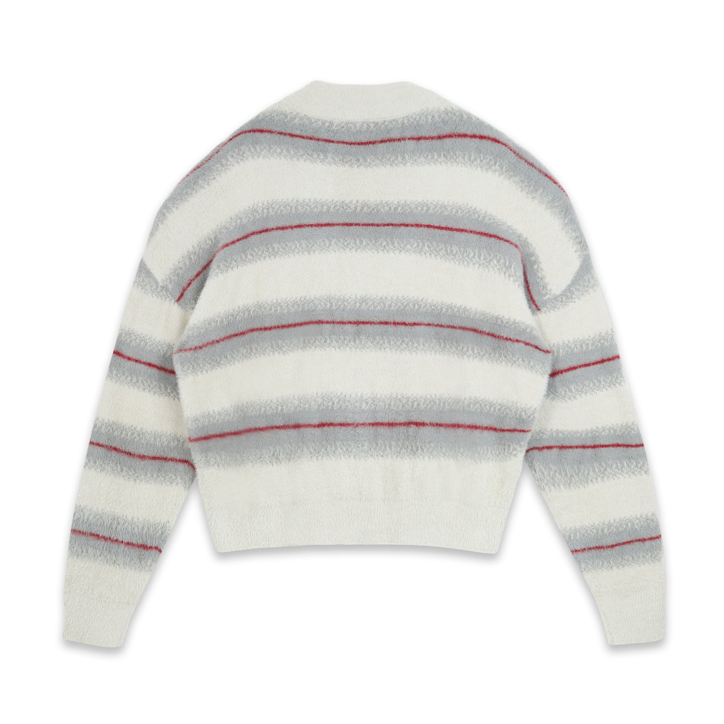SWE MOHAIR CARDIGAN - STRIPED GRAY