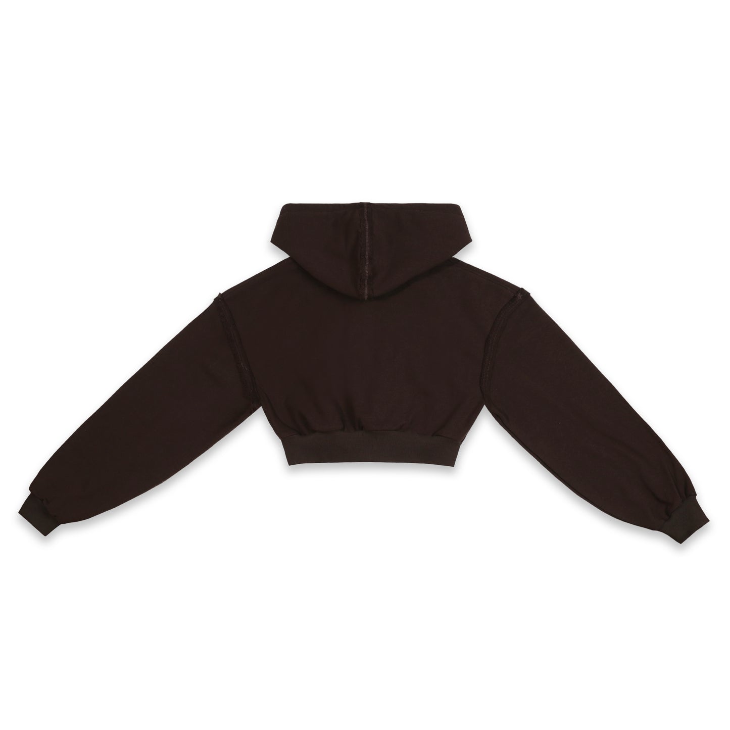 SWE ETIE CROPPED ZIP HOODIE - BROWN