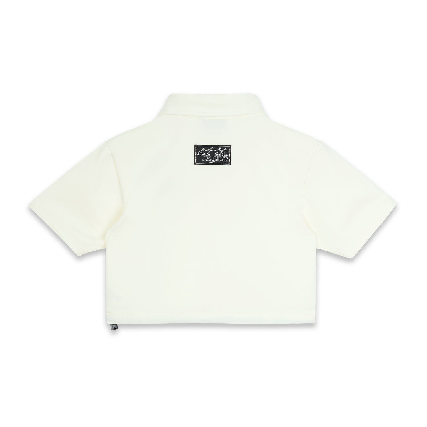 SWE SCRIPT CROP POLO - IVORY