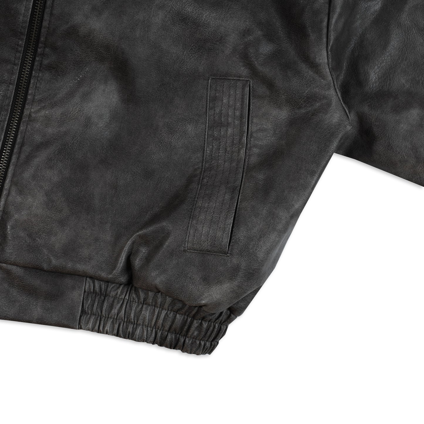 SWE STONEWASHED LEATHER JACKET - BLACK